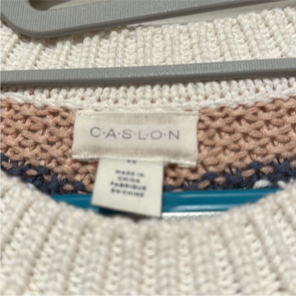 Caslon Striped Multi Colored Cotton Sweater Size X-Small NWOT - Picture 4 of 5